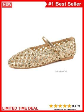 Mesh Ballet Flats Round Toe Buckle Strap Mary Jane Comfortable Office Shoes